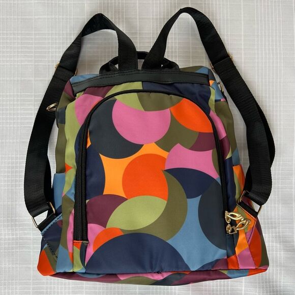 POABA Multifunction Oxford Cloth Shoulder Multicolor Abstract Circles Backpack - Picture 7 of 14